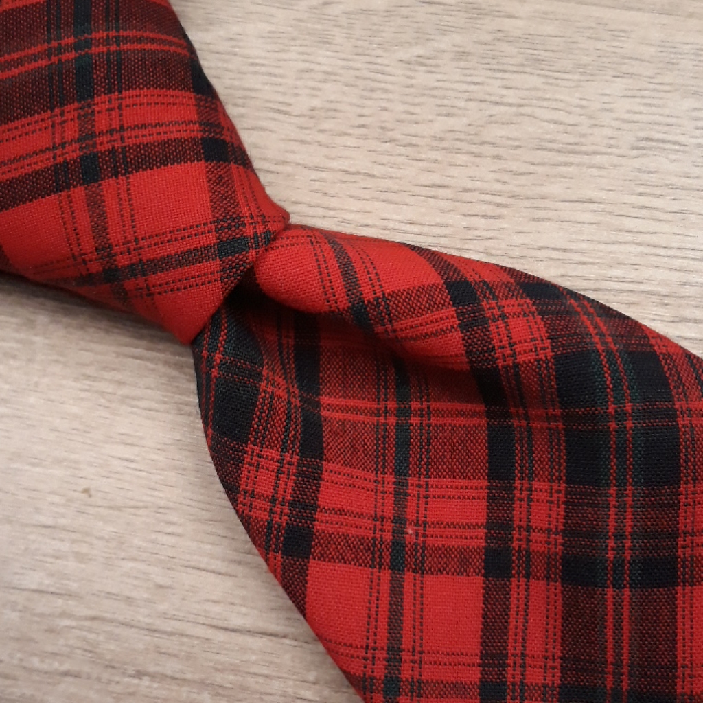 Pendleton Red Black Plaid Wool Mens Tie Usa Rare